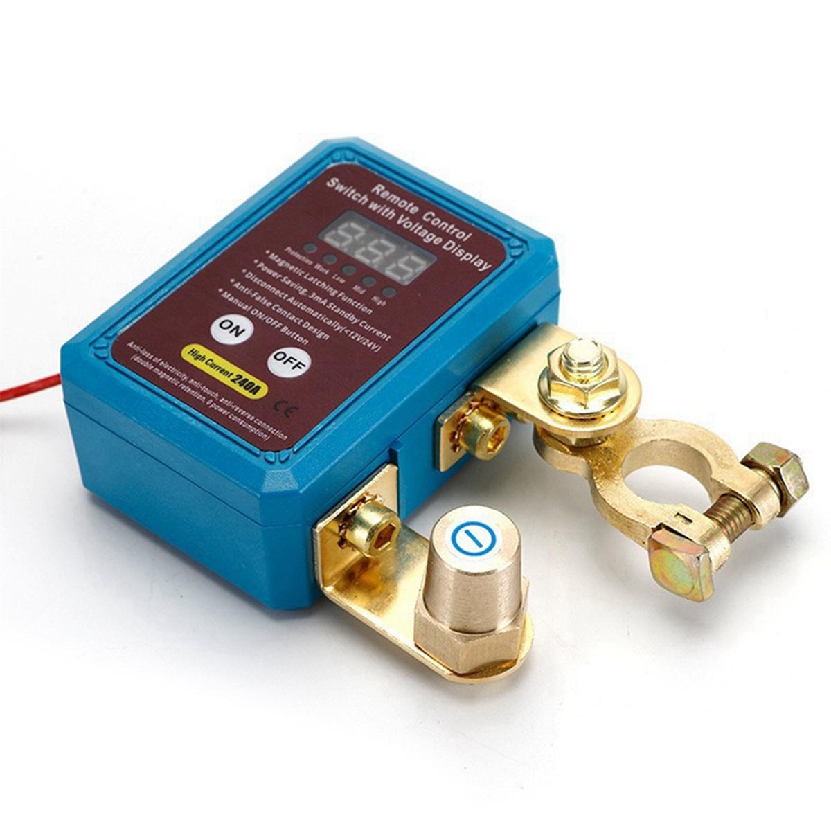 

240A Switch 12V Remote Battery Disconnect Switch with Led Voltage Display Automatic Power Shut Off Switch for Auto NONE