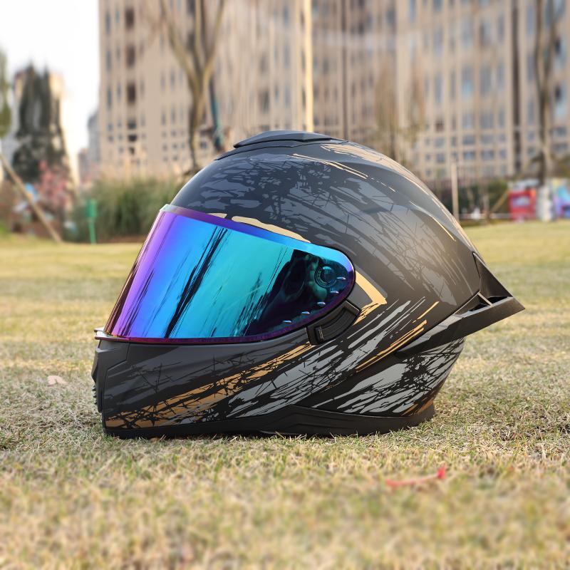 Motorcycle helmet, men's and women's dual lens full face helmet, motorcycle sports car, all season full face helmet DOT