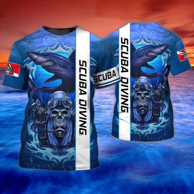 Ocean Explore SCUBA Diving Tracksuits Fashion 3D Dive Graphic T Shirt For Men Extreme Sports Short Sleeve Unisex Tops Tee Shirts
