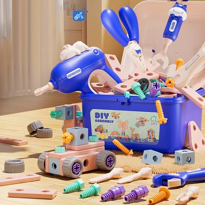 Dziecięcy Zestaw Narzędzi do Naprawy Elektryczna Zabawka Wiertarka DIY Nakrętka Ręczne Narzędzia do Demontażu Montażu Wczesnoedukacyjne Zabawki do Udawania Zabawy Prezent