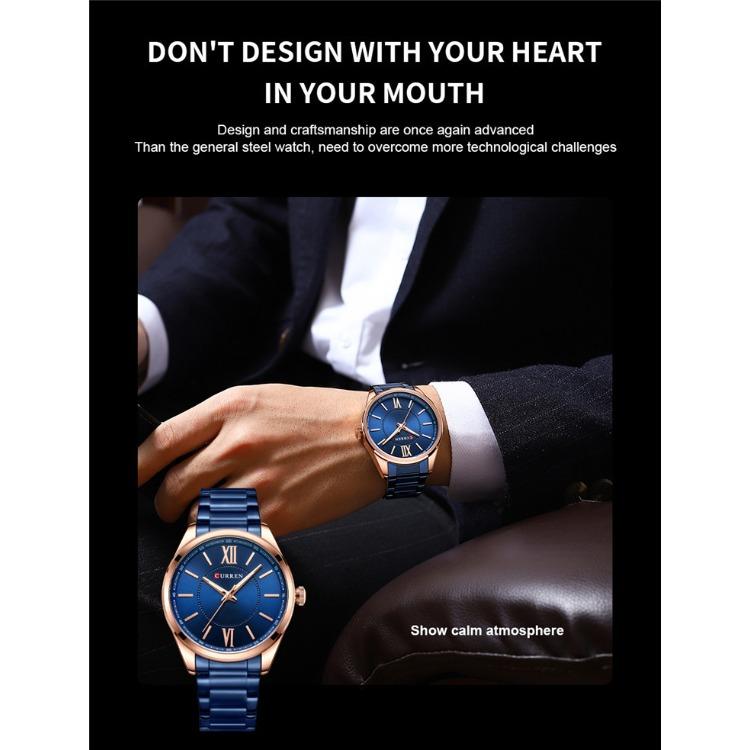 CURREN Men's Sports Watch Men's Quartz Steel Belt Business Sports Watch