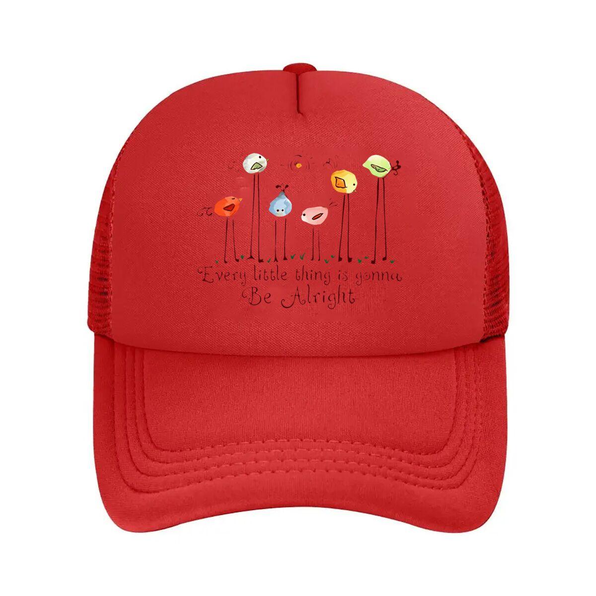 Womens Cartoon Birds Inspirational Quote Casual Daily Wear Mesh Baseball Cap Hip Hop Adjustable