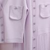 Cross-border spot new high-quality slim long-sleeved top knitted cardigan jacket + sleeveless dress set for women