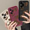 Soft TPU Phone Case For Honor 400 Pro 200 Pro X8c X9c Smart X6a X6b X6c Magic7 Lite Brown Leopard Print Heart Printed Back Cover