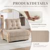 A Comfortable Armchair Made of Corduroy – a Fold-out Sofa Bed with Wooden Legs, Ideal for Small Apartments and Bedrooms (Khaki-colored Corduroy)