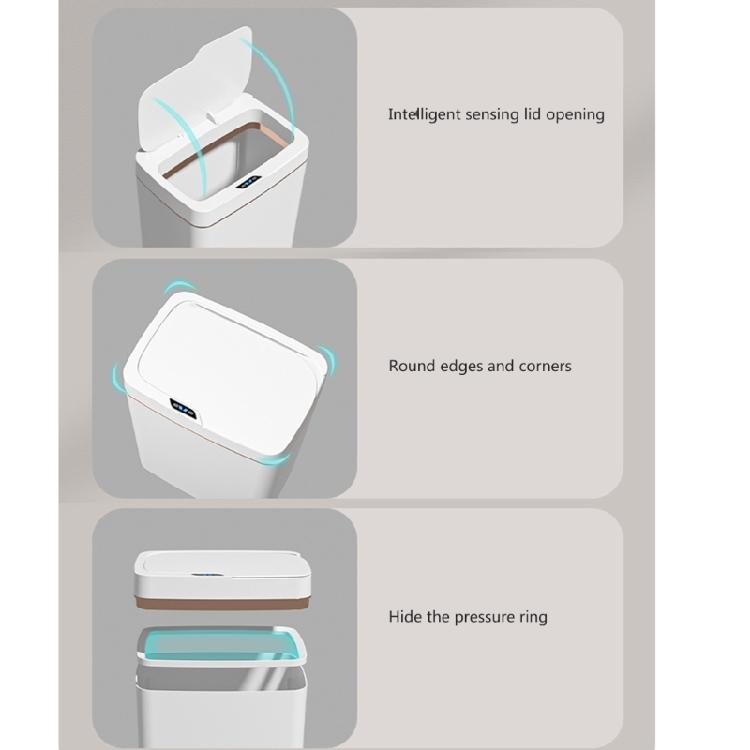 Battery Powered Waste Basket with Sensors Lid Easily Disposal Automatic Garbage Can for Cleanliness Enthusiasts