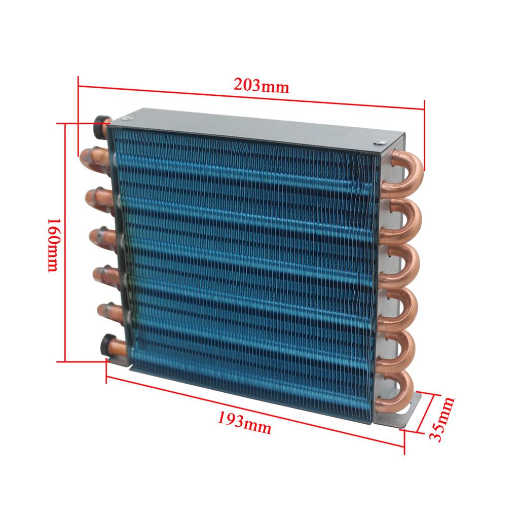Small shell condenser radiator refrigerator freezer water-cooled aluminum fin and copper tube heat exchanger with fan air-cooled