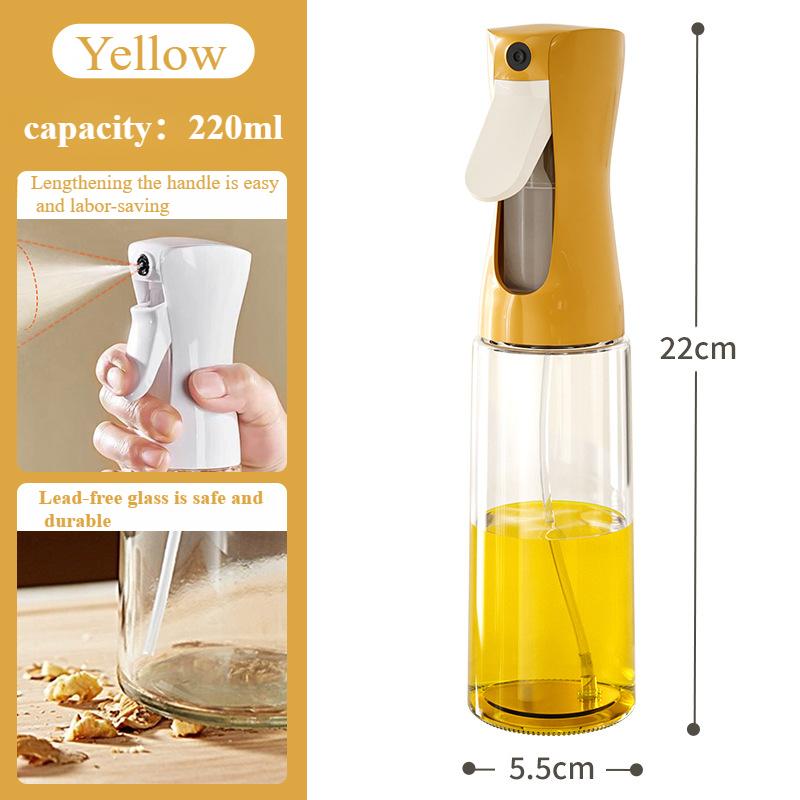 Kitchen Oil Bottle 550mL No Open Lid Spray Pour Dual Purpose Oil Bottle No Hanging Oil Vinegar Soy Sauce Glass Seasoning Bottle