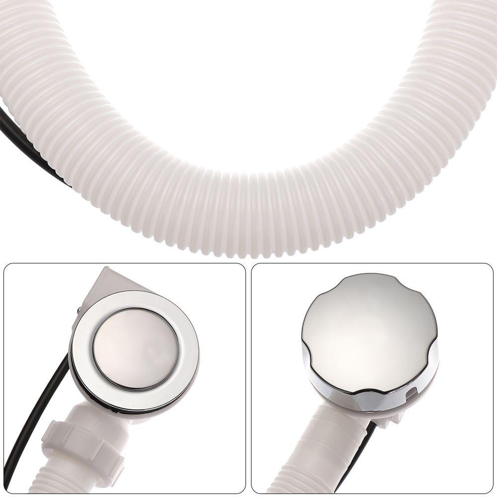 Home Pop-Up Round Connection Concealed Bathtub Drain Tube Waste Pipe Bath Overflow