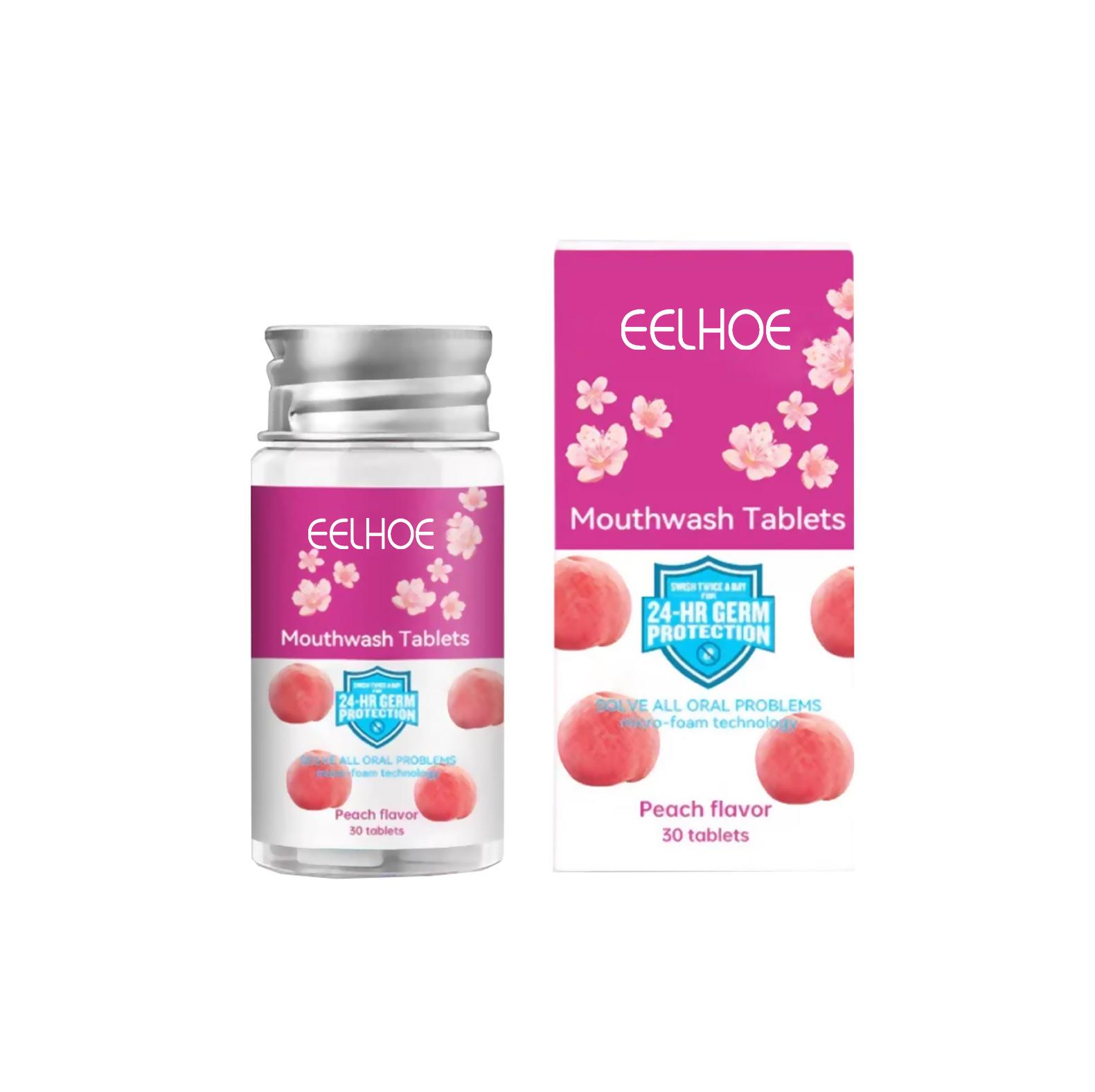 

EELHOE гигиена полости рта с мятой, прохладная жидкость для полоскания рта, свежий уход за полостью рта, уход за зубами, одноразовая слюна, портативный ополаскиватель для полости рта Enjuague Peach Flavor 30pcs/bottle