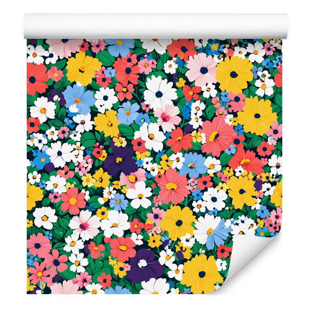 Wallpaper Small Flowers Sea and Yellow for Living Room and Bedroom 50x1000