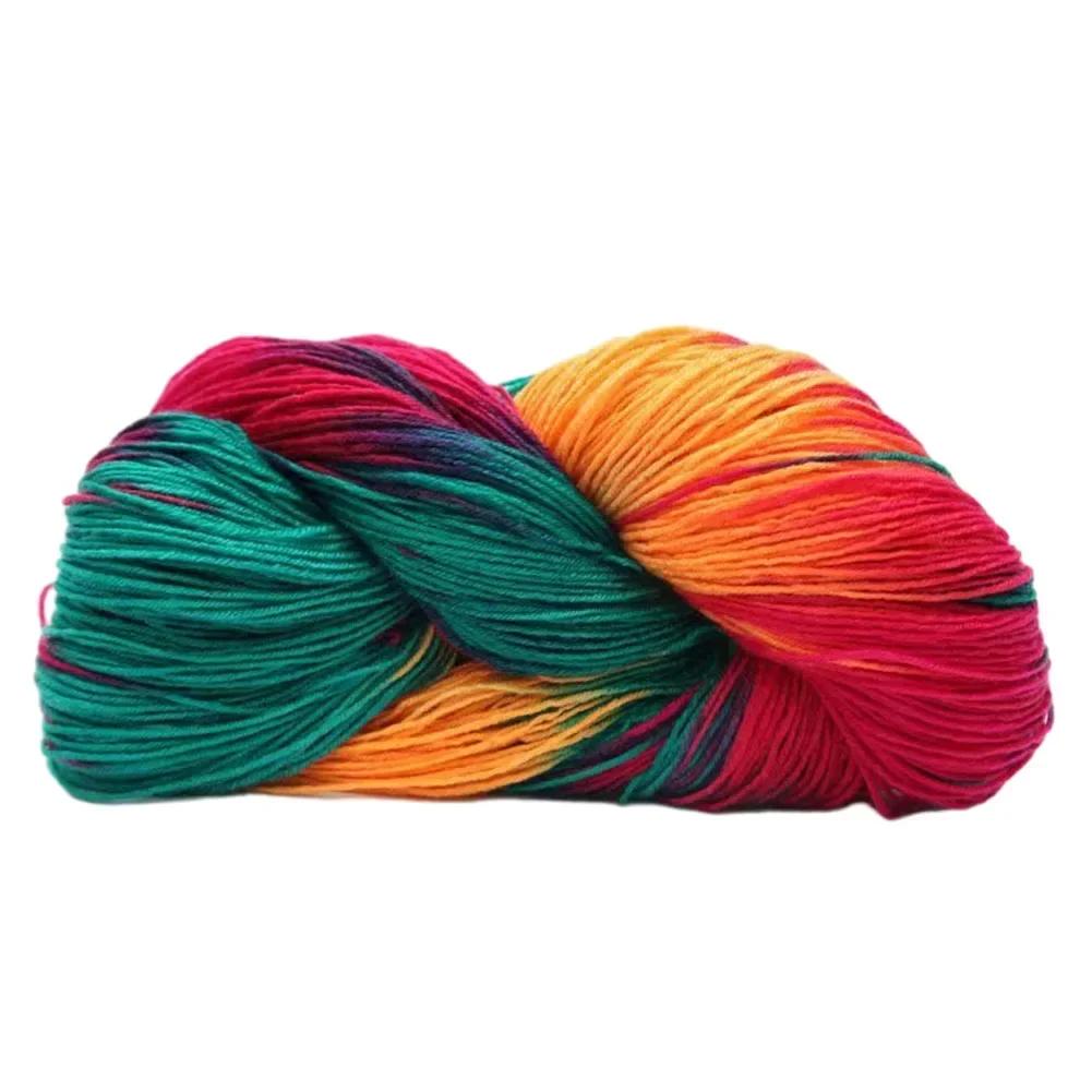 

Easy To Use Diy Handmade Acrylic Yarn Baby Sweater Crochet Yarn Durability Rainbow Segment Scarf Package Content