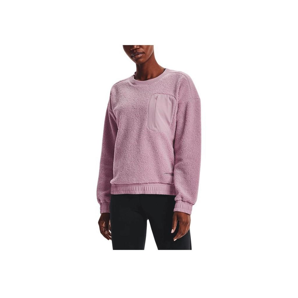 Under Armour Fleece Crew Neck Training Sweatshirt Women Tops Pink 1367056-698
