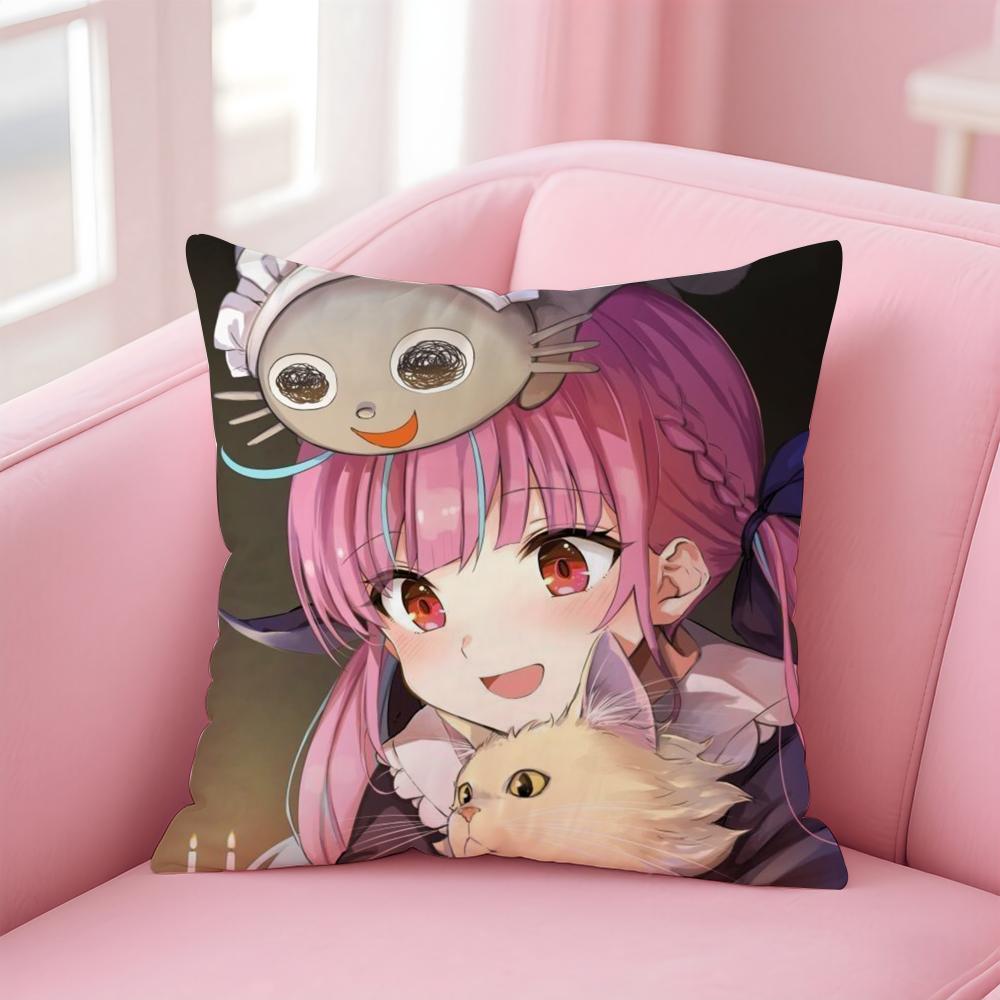 H-Hololive M-Minato Aqua Cushion Cover Comfortable Reversible Pillow Cover Ideal for Car Sofa Bedroom & Beyond