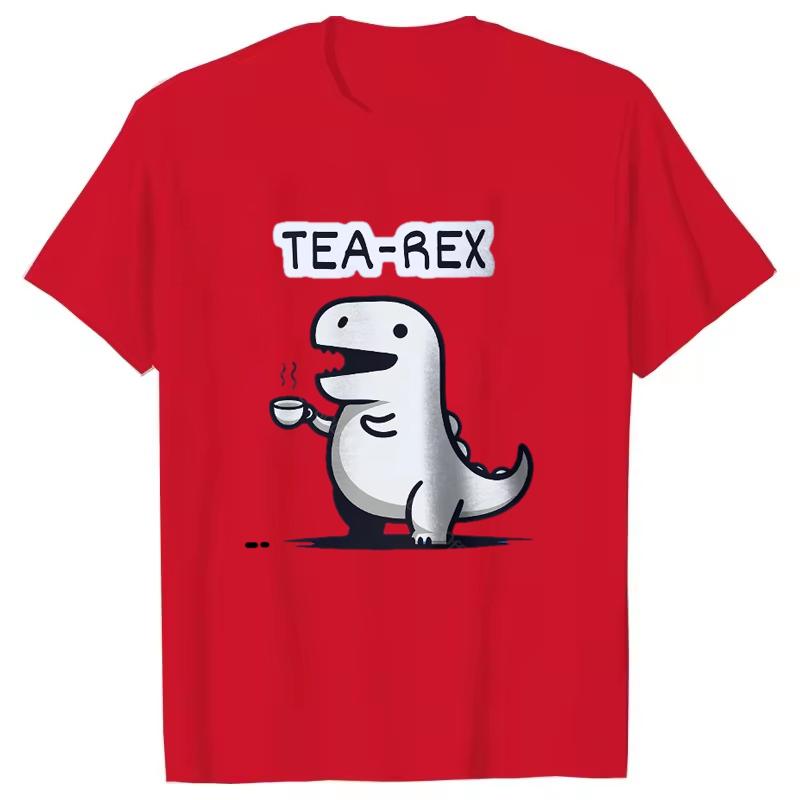 Unisexs Womens TeaRex Dinosaur Printed TShirt Soft Breathable Round Neck Short Sleeve Tee Unisex Fun Quirky Style