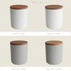 LOLO | Greige/Asche Vorratsdose | 500ml | Keramikdose | Hergestellt in Japan | Teak Konvex | Salz- und Zuckerdosen-Set (Weißes Set)