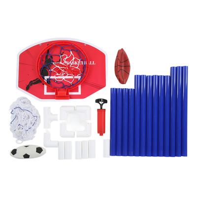 2 In 1 Sports Center Kids Basketball Football Sports Set Children Basketball Hoop Indoors Outdoors Parent Child Interactive Toys