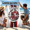 Custom Name Personalized Ajax Print Beach Towel, for Trip Camping Beach Party Home Decor, Birthday Gift for Family & Friends
