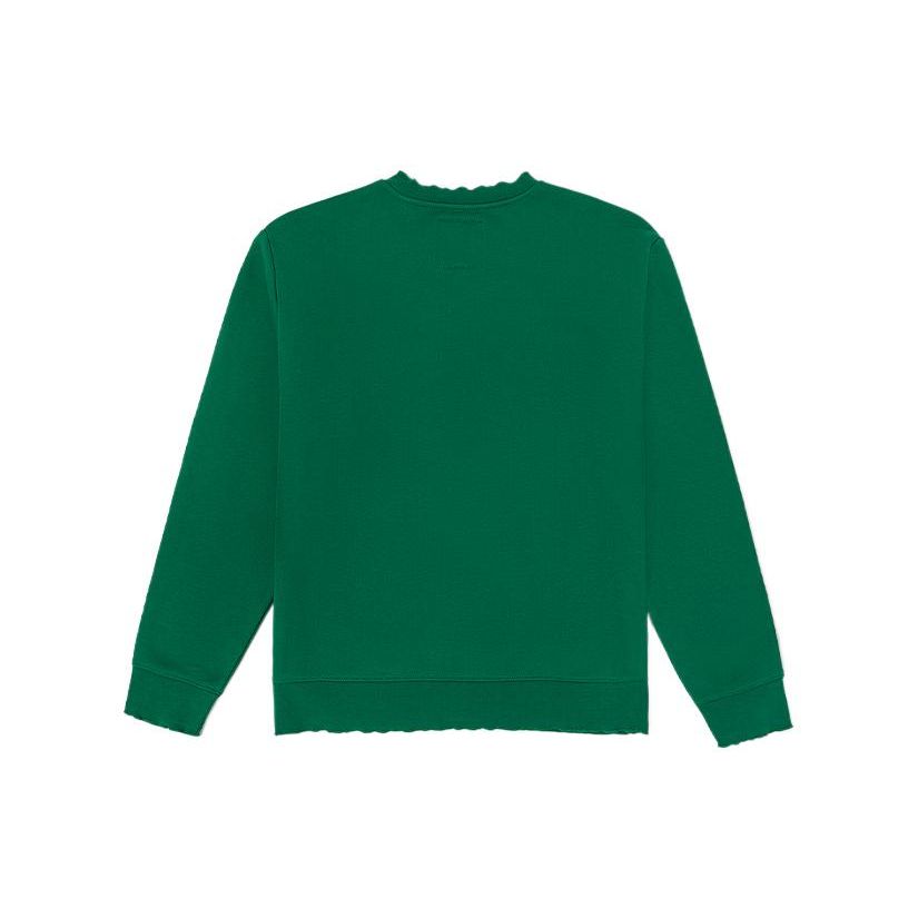 Vans Embroidered Floral Logo Crew Neck Sweatshirt Women Tops Green VN000449Y5L