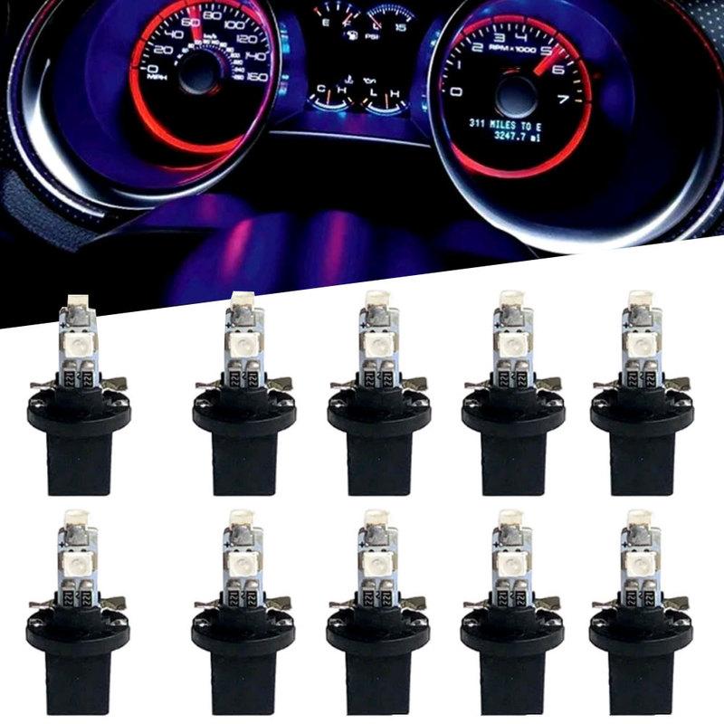 10pcs Car trument Panel Decorative Lamp Car T5 B8.5 Led Dashboard Lights Car trument Lighting Bulb Auto Light Accessories