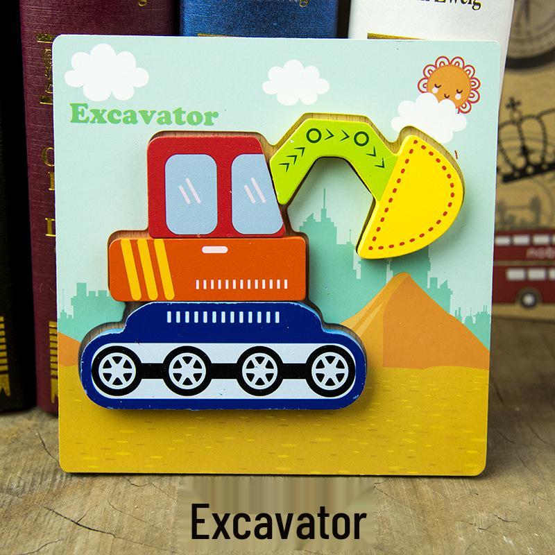 Animal 3D Wooden Jigsaw Puzzle Board for Toddlers (1-3 Years)