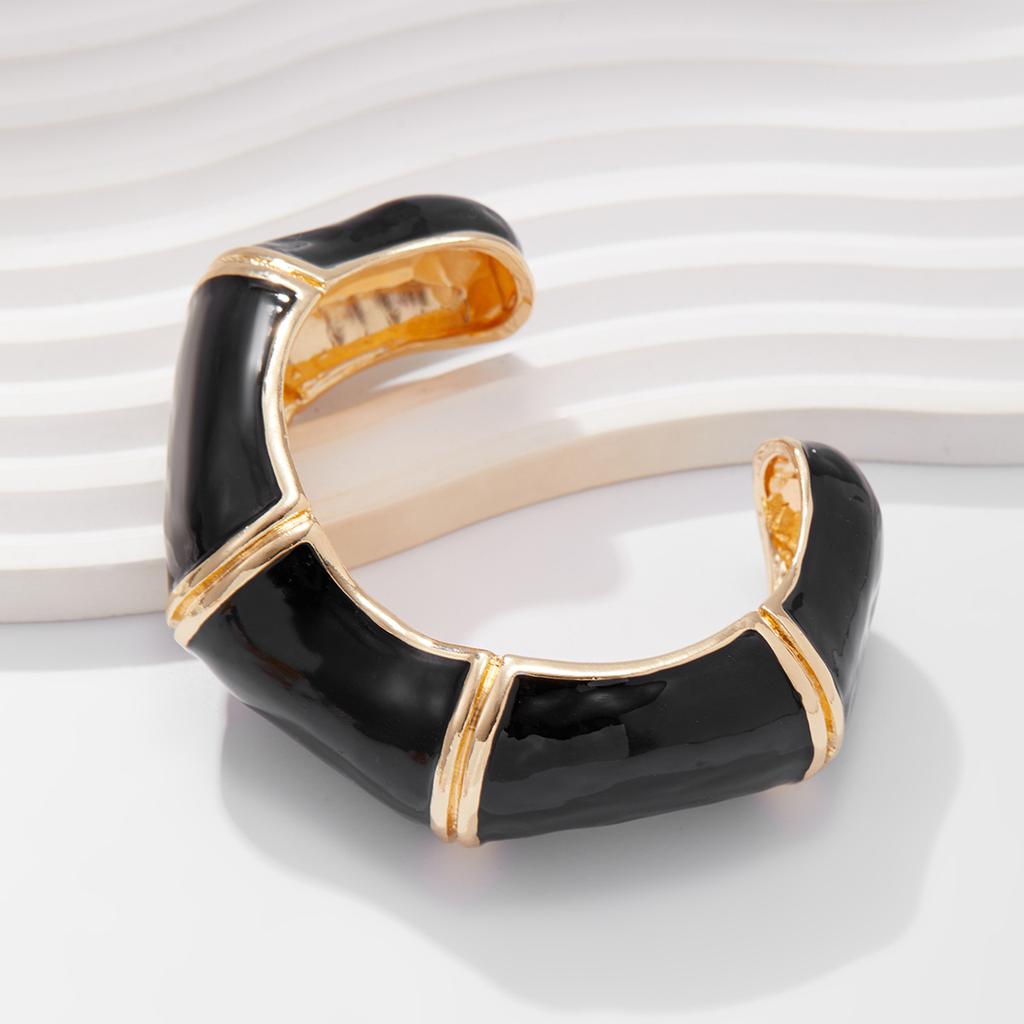 Brățări Bangles Groase Deschise Retro Email Picurând Ulei pentru Femei Punk Neregulate Rășină Acrilică Bambus Stivuite Brățări Manșetă Cuplu Geometrice Bijuterii de Mână