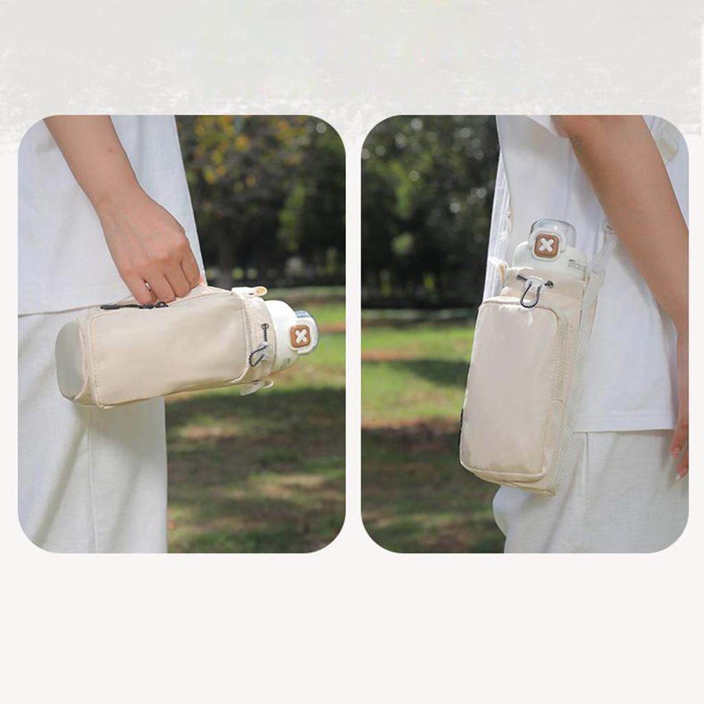 Water Bottle covers Large Insulated Drawstring Pouch Water Bottle Carrier Bag with Strap for Outdoor Travel Camping Hiking