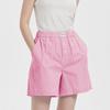 Classic Blue and White Stripes Cotton Women's Long-Sleeved Shorts Pajamas