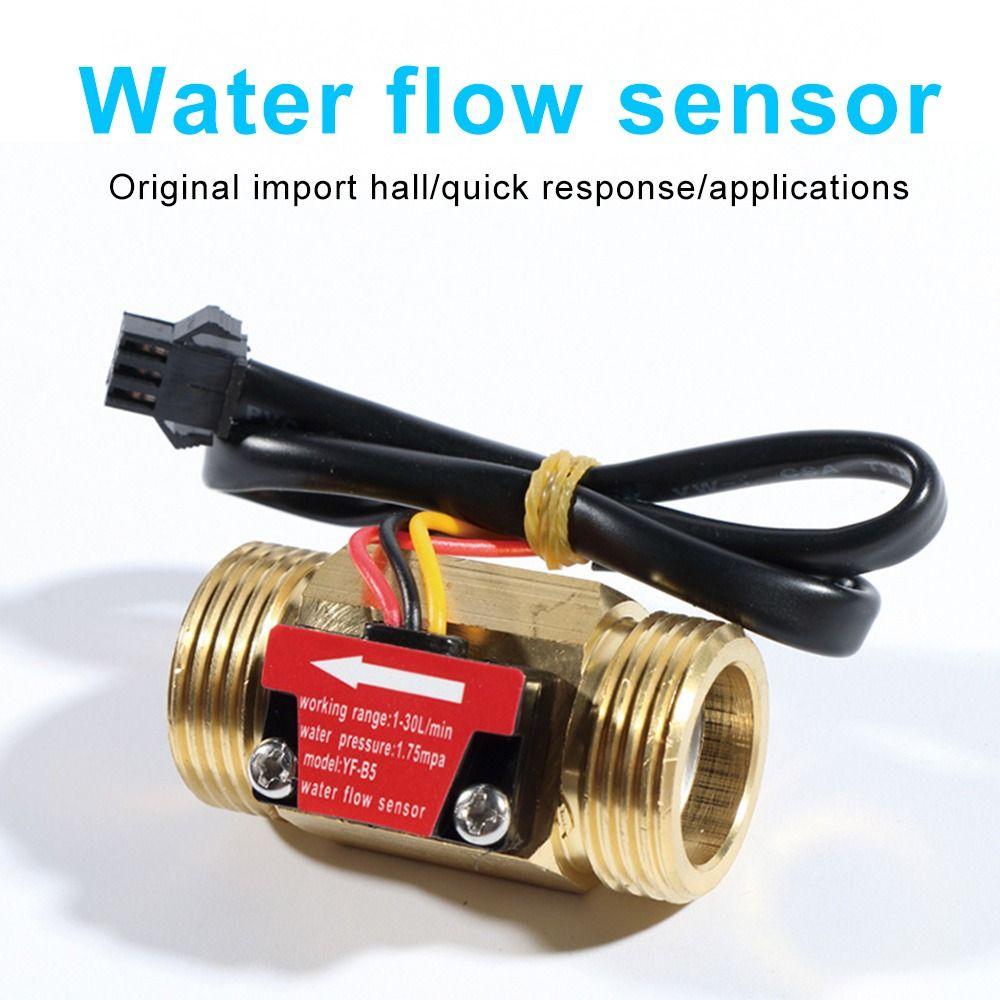 Efficient 50mm Long 1-30L/min G3/4 DN20 Counter Indicator Flowmeter Hall Effect Water Flow Sensor