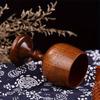 Handmade natural wooden classical wine glasses Eco-friendly round wine and tea cup Solid wood goblet Beverage utensils