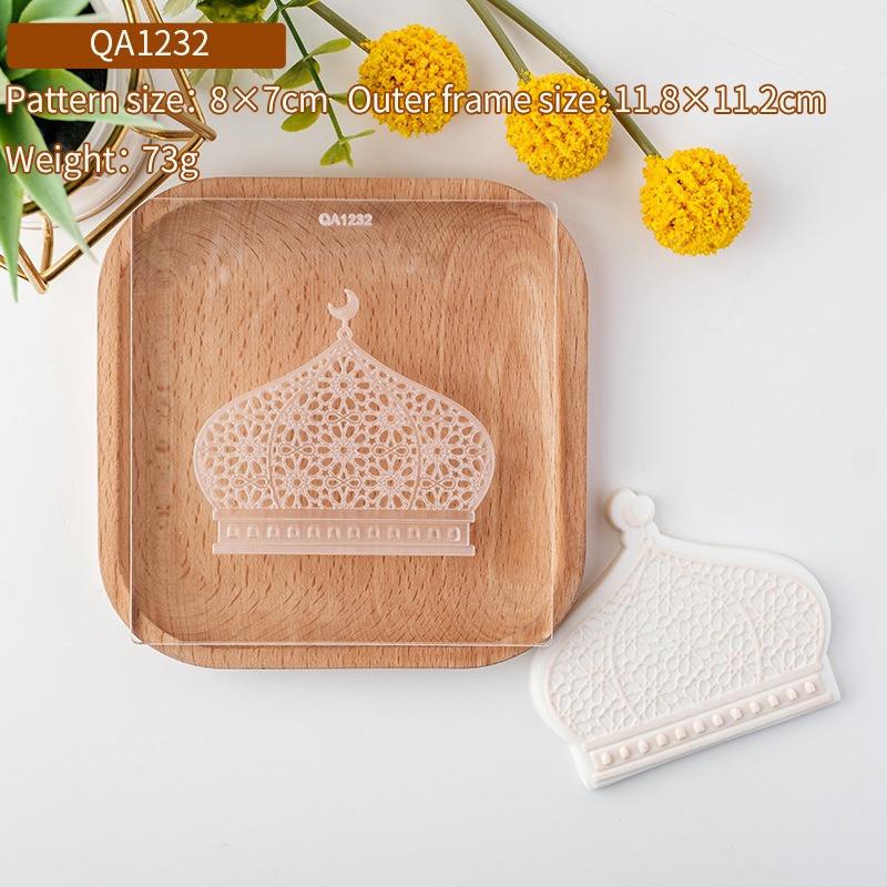 Islamic Ramadan Acrylic Fondant Embossing Stamp Press Eid Mubarak Cookie Cutters Party Pastry Biscuit Baking Decoration Supplies