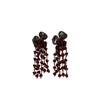 Cool And Elegant Crystal Beaded Fringed Earrings, Earrings, Flower Earrings, Light Luxury, Niche Temperament, Light Gorgeous And Romantic