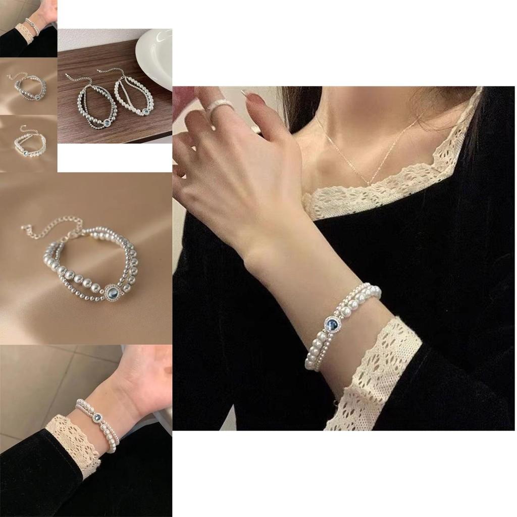 Schickes Doppellagiges Perlenarmband Mit Einzigartigen Geometrischen Formen Für Frauen