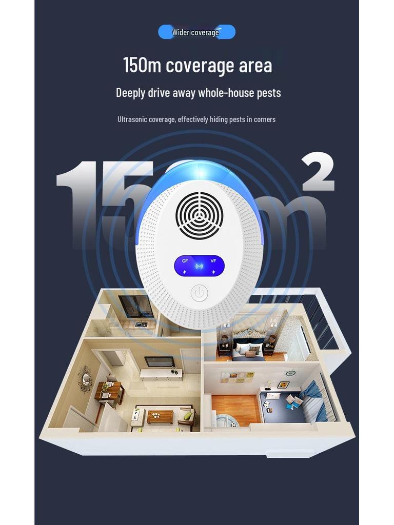Multi-level Ultrasonic Pest Repeller with Mosquito Repellent Lamp – No Radiation