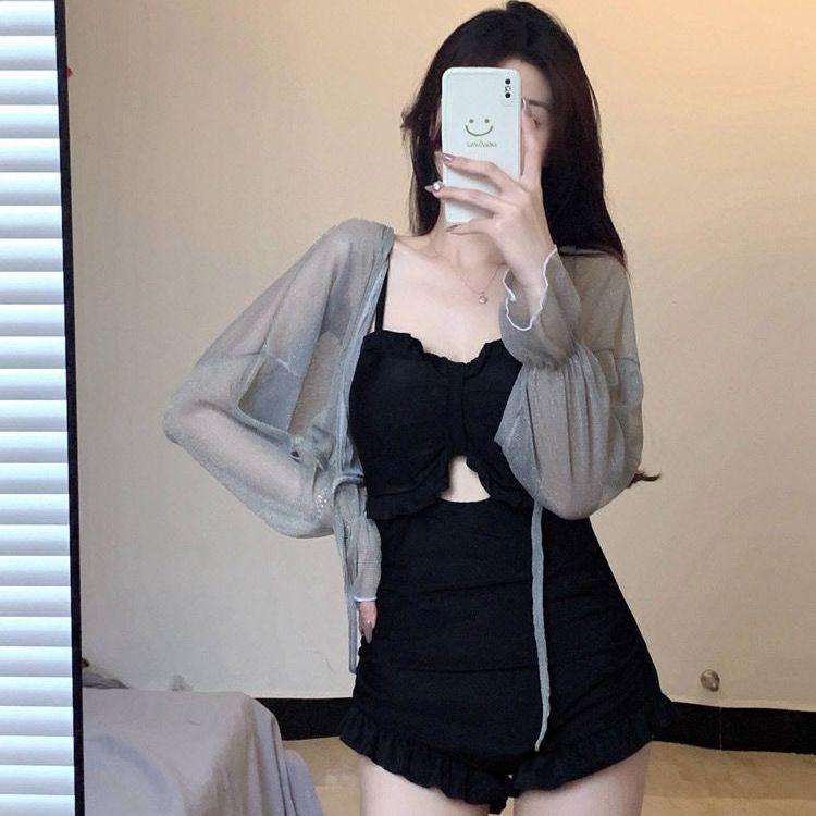 2024 New Women's One-Piece Swimsuit - Korean Style, Slimming, Belly-Covering, Sexy, Fairy-Inspired, Summer Beachwear