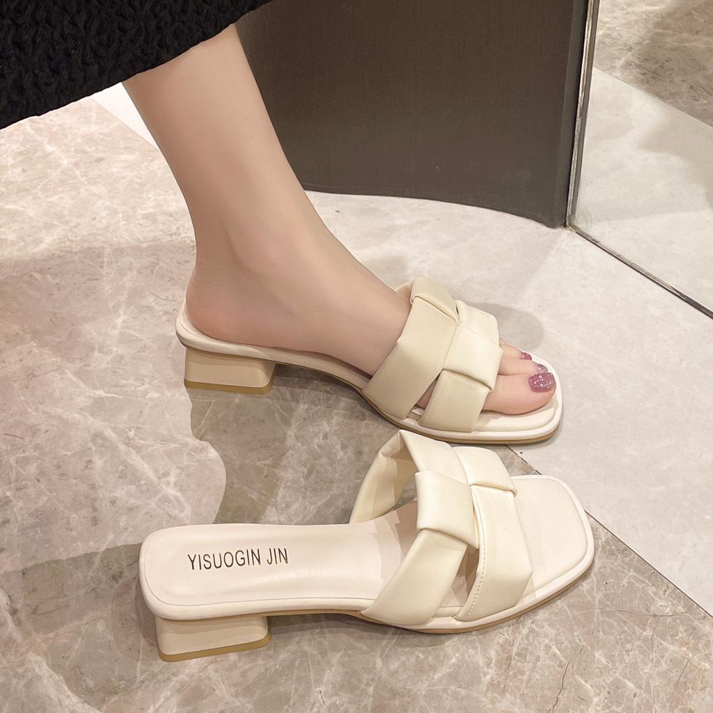 Fashion Shoes Low PU Rubber Rome Hoof Heels Fabric Low Shoes PU Rome Hoof Heels Fabric