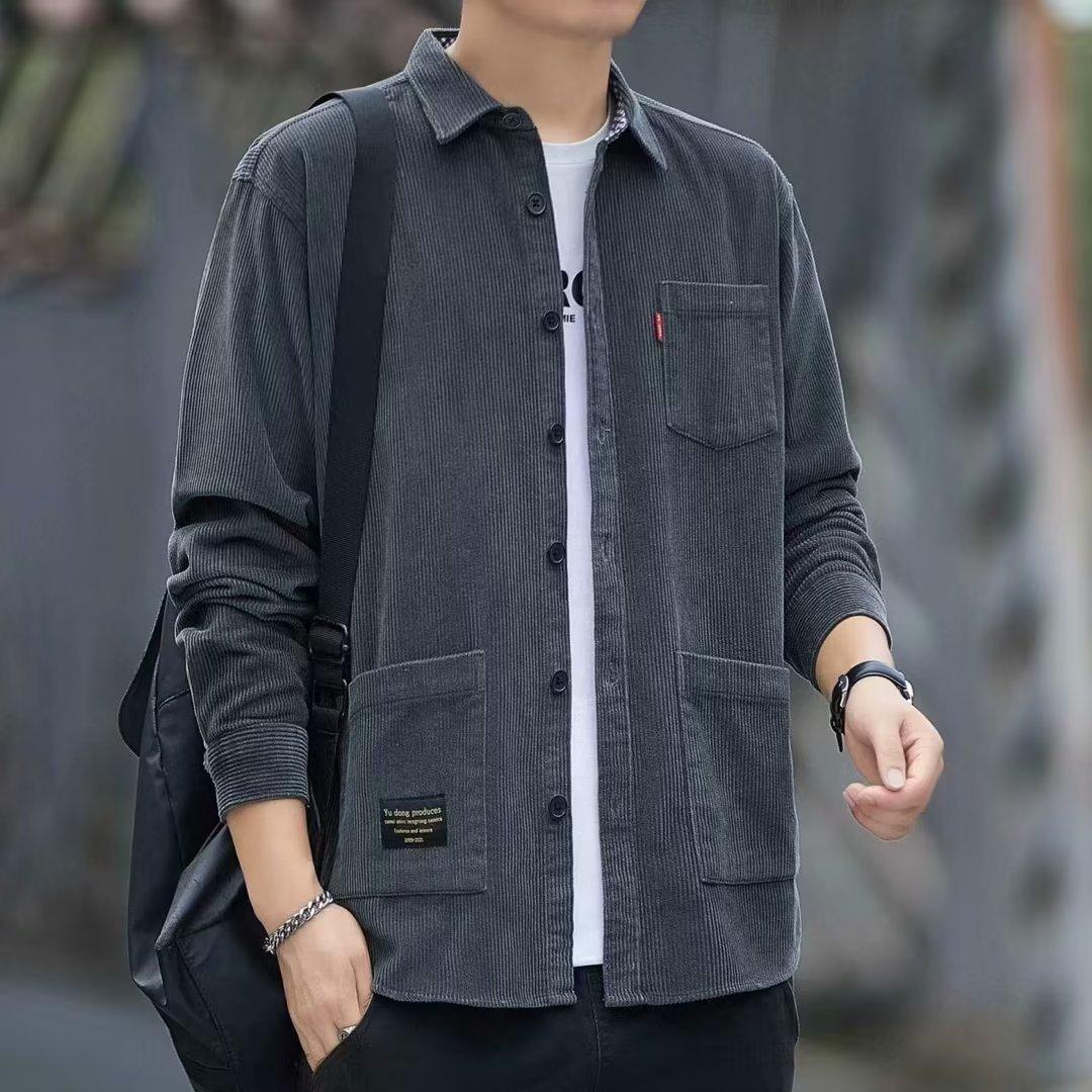 

Мужская свободная повседневная куртка-рубашка с длинными рукавами. XXL