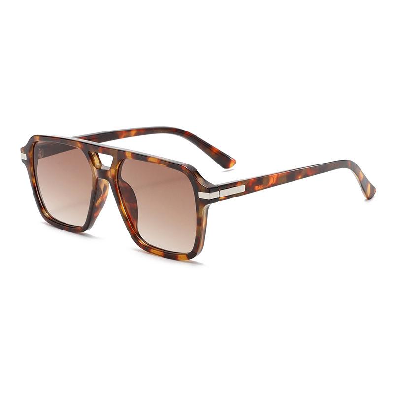 3483 Fashion Pilot Sunglasses for Men Women, Retro Stylish Double Bridge Sun Glasses, Vintage Personalized Square Shades 603382