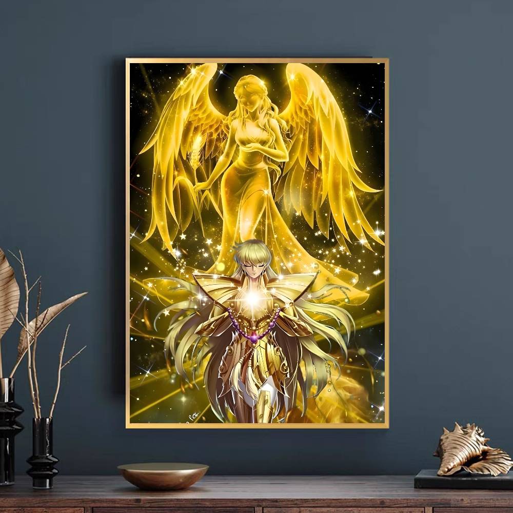 Plakat Saint Seiya Samoprzylepna Sztuka Wodoodporny Papierowy Naklejka Kawiarnia Bar Pokój w Domu Studenckim Dekoracja Ściany