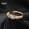 Simple S925 Silver Ring Women's Ins Style Niche Design Zircon Horse Eye Ring Couple Jewelry