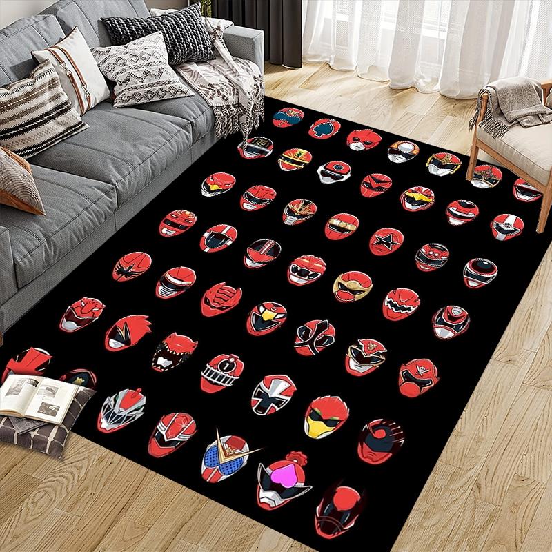 Super Sentai Character Collection Square Area Rug, Non-Slip Floor Mat for Bedroom, Perfect Gift for Super Sentai Fans.chl