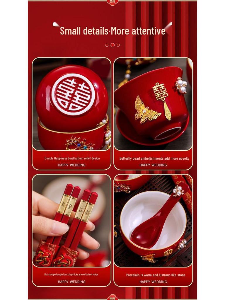 Wedding Tea Cup Set - Toasting Pair, Happy Bowls & Cups, Complete Wedding Supplies