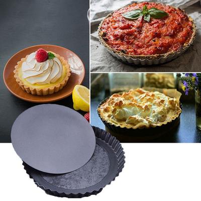 Plateau de cuisson antiadhésif pour tarte, tarte, gâteau, Base ample, moule à fond amovible, chaud, 2 pièces