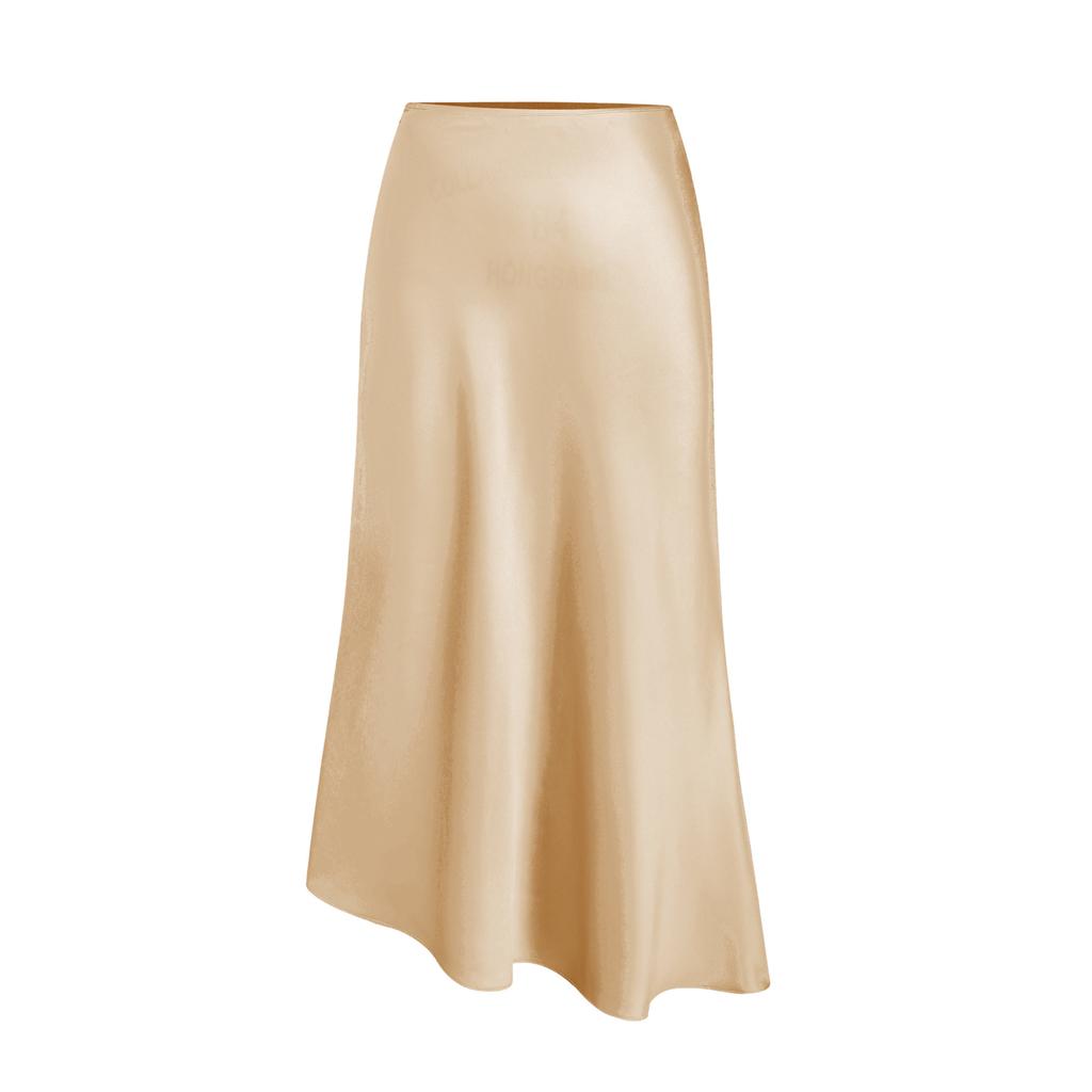 Women's New Satin Bustier High-waisted Elastic Split Long Skirt Sexy Splicing Package Hip Skirt Female