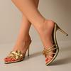 Dames Parelblom Stiletto Slippers Mode Puntige Neus Open Neus Slanke Band Uitsnijding Antislip Pumps