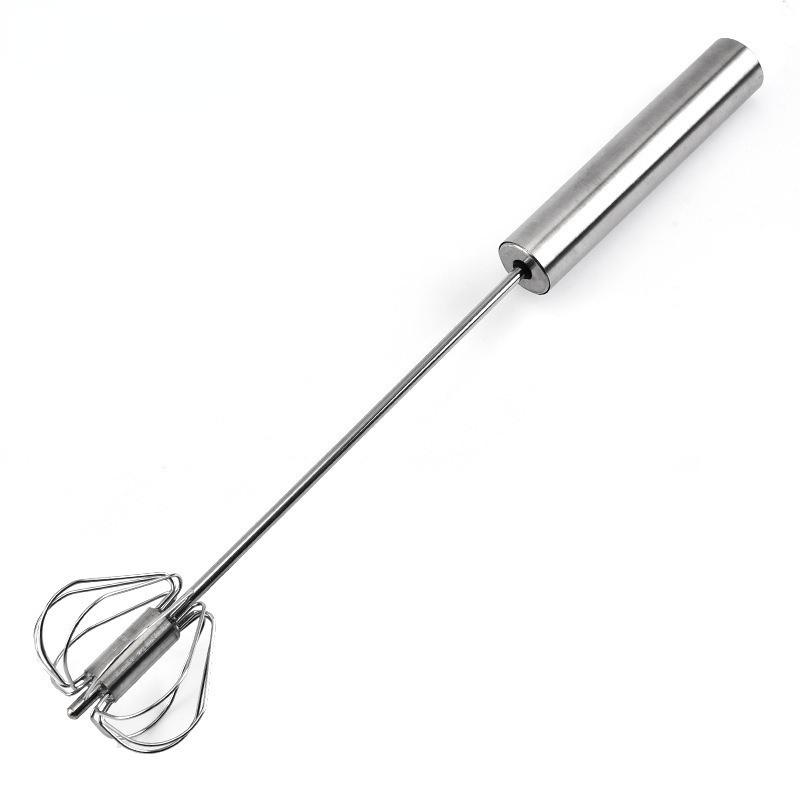 Halbautomatischer Handdruck-Schneebesen, Küchenzubehör aus Edelstahl, Drehende Selbst-Sahne-Utensilien, Manueller Mixer