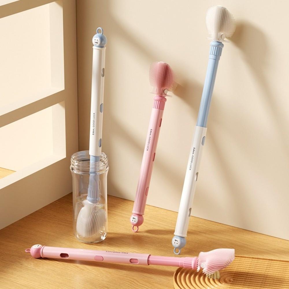 Soft Head Bottle Cleaning Brush Long Handle Flexible Cleaning Brush Multi-Functional Telescopic Cup Brush Water Bottle Cleaning
