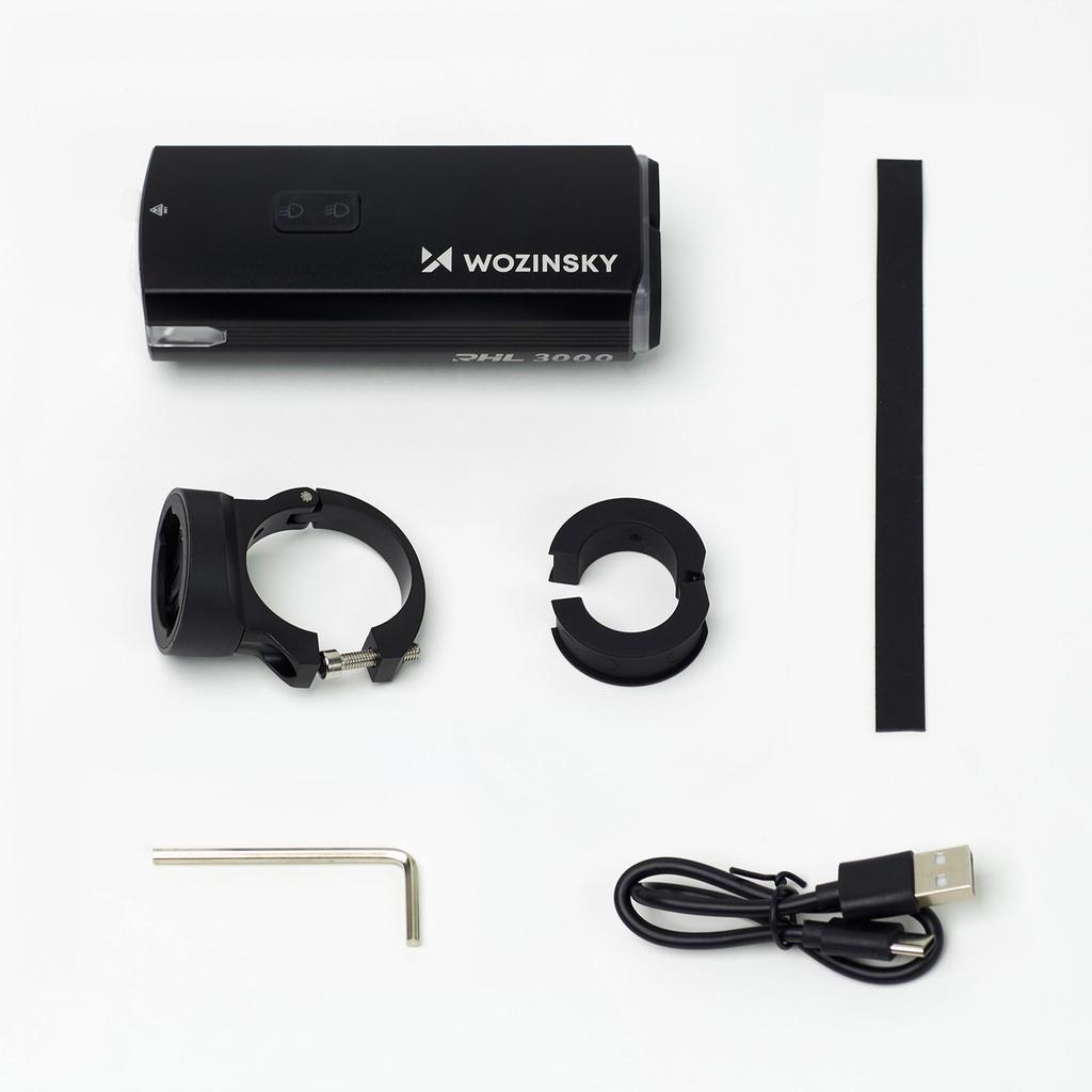 Front Bike Light with USB-C Cable 3000 lm - Black