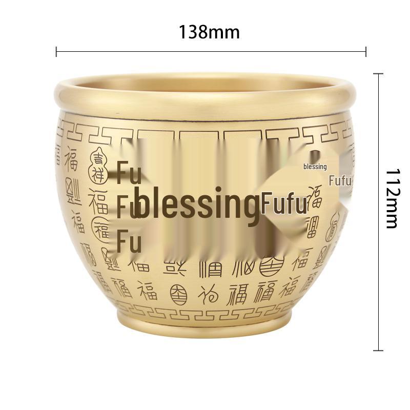 Copper Pot Decorative Ashtray: Pure Brass Blessings and Wealth Attraction Jar.