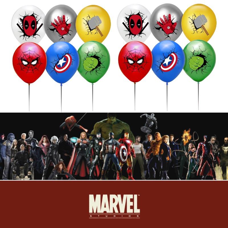 Superhero Themed Party Balloons 12 Inch Captain America Spiderman Hulk Latex Balloons